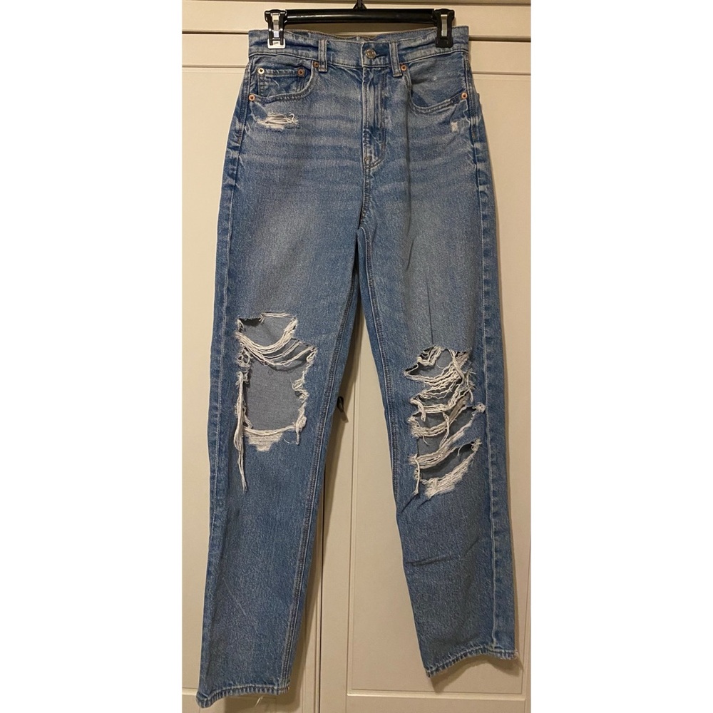 American Eagle Blue Distressed Women Jeans Size 2